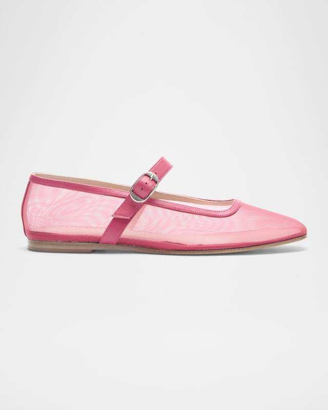 Mesh Mary Jane Ballerina Flats